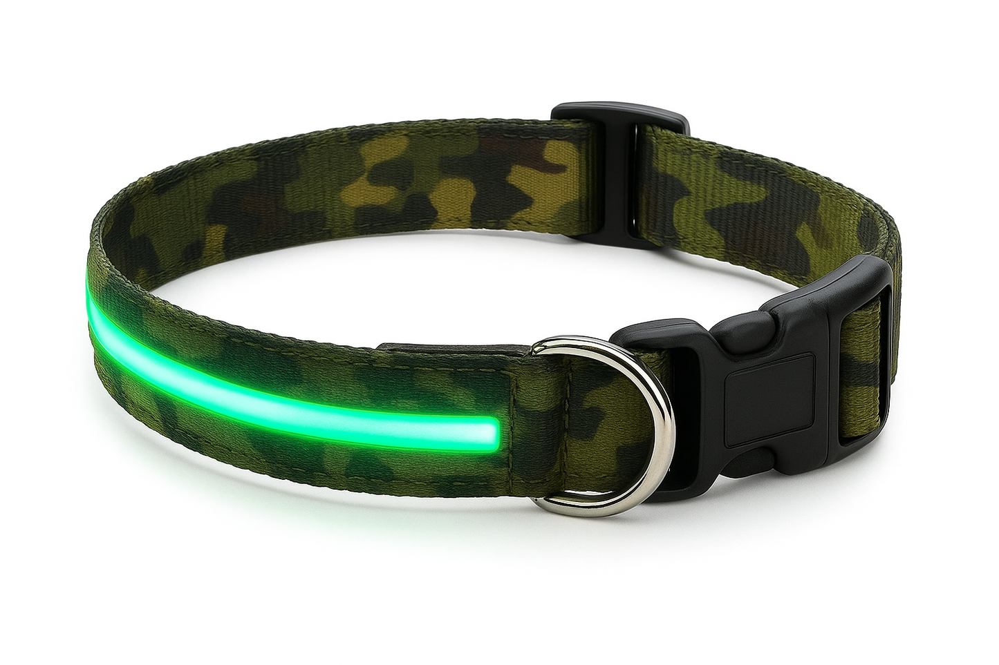 Camouflage LED Luminous Dog Collar ā USB Rechargeable, Waterproof Camouflage Design
